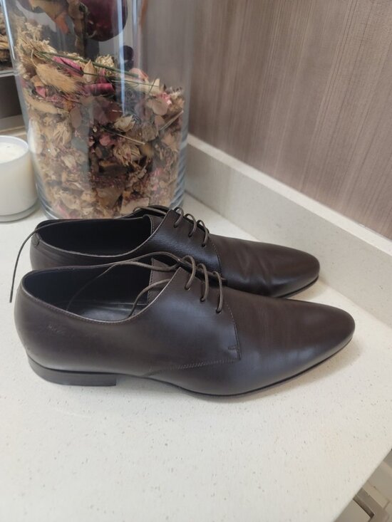 HUGO BOSS BROWN LEATHER OXFORDS SIZE  8 main image 7